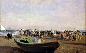 華金 索羅利亞 巴斯蒂達 Playa de Valencia. Pescadoras 華金 索羅利亞 巴斯蒂達 Playa de Valencia. Pescadoras